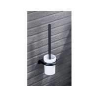 Stainless steel wall mounted white cup black toilet brush and holder