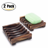 Wholesale 2 Pcs / Set Bathroom Wooden Soap Case Holder Sink Deck Bathtub Shower Soap Dish