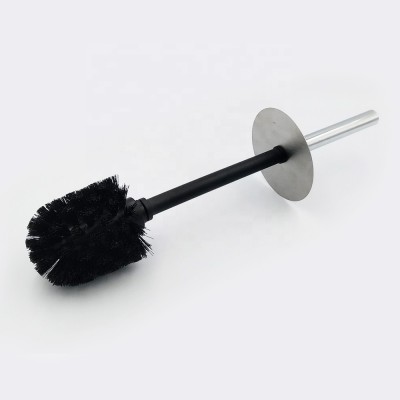 Factory direct silver 201 stainless steel handled toilet brush with black replaceable pp brush head